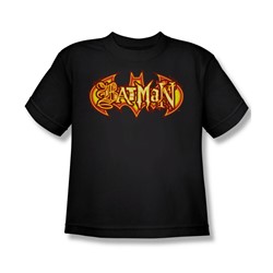 Batman - Fiery Shield - Big Boys Black S/S T-Shirt For Boys