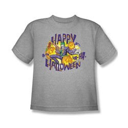 Batman - Ha Ha Halloween - Big Boys Heather S/S T-Shirt For Boys