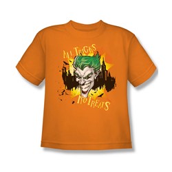 Batman - All Tricks  No Treats - Big Boys Orange S/S T-Shirt For Boys
