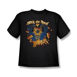 Batman - Pumpkin Burst - Big Boys Black S/S T-Shirt For Boys