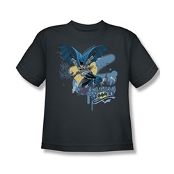 Batman - Into The Night - Big Boys Charcoal S/S T-Shirt For Boys