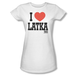 Taxi - I Heart Latka - Junior White S/S T-Shirt For Women