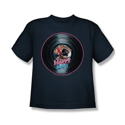 Happy Days - On The Record - Big Boys Navy S/S T-Shirt For Boys