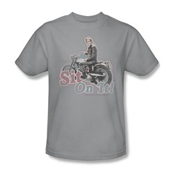 Happy Days/Sit On It! - Adult Silver S/S T-Shirt For Men