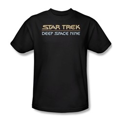 Star Trek - Deep Space Nine Logo - Adult Black S/S T-Shirt For Men