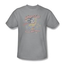 Mighty Mouse - At Your Service - Adult Silver S/S T-Shirt For Men
