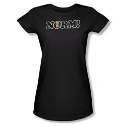 Cheers - Norm! - Junior Black Sheer Cap Sleeve T-Shirt For Women