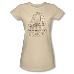 Andy Griffith - Mayberry Jail - Juniors Cream S/S T-Shirt For Women