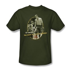 Andy Griffith - Gone Fishing - Adult Military Green S/S T-Shirt For Men