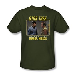 St:Original - Mirror Mirror - Adult Military Green S/S T-Shirt For Men
