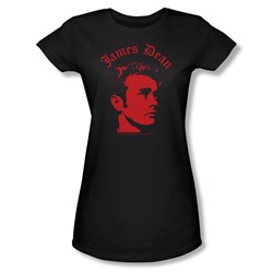 Dean - Deep Thought - Juniors Black Sheer Cap Sleeve T-Shirt For Women