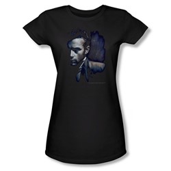 Dean - In Shadow - Juniors Black Sheer Cap Sleeve T-Shirt For Women