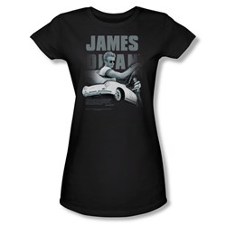 Dean - Immortality Quote - Juniors Black Sheer Cap Slv T-Shirt For Women