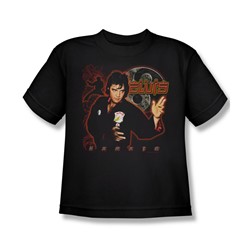 Elvis - Karate - Big Boys Black S/S T-Shirt For Boys