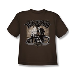 Elvis - Tcb Cycle - Big Boys Coffee S/S T-Shirt For Boys