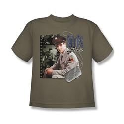 Elvis - Gi Blues - Big Boys Safari Green S/S T-Shirt For Boys