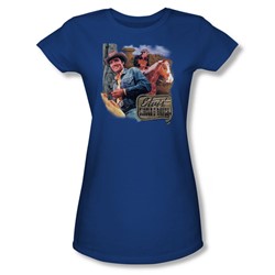Elvis - Ranch - Juniors Indigo Sheer Cap Sleeve T-Shirt For Women