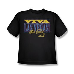 Elvis - Viva Las Vegas - Big Boys Black S/S T-Shirt For Boys
