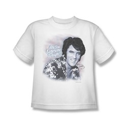 Elvis - Lonesome Tonight - Big Boys White S/S T-Shirt For Boys