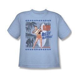 Elvis - Blue Hawaii Poster - Big Boys Light Blue S/S T-Shirt For Boys