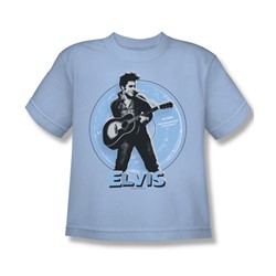 Elvis - 45 Rpm - Big Boys Light Blue S/S T-Shirt For Boys