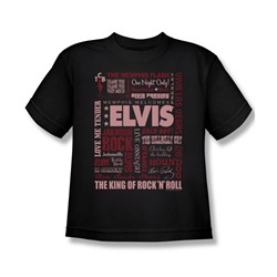 Elvis - Whole Lotta Type - Big Boys Black S/S T-Shirt For Boys