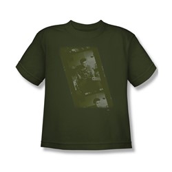 Elvis - Army - Big Boys Military Green S/S T-Shirt For Boys