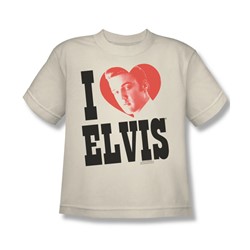 Elvis - I Heart Elvis - Big Boys Natural S/S T-Shirt For Boys