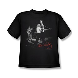 Elvis - In The Spotlight - Big Boys Black S/S T-Shirt For Boys