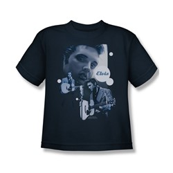 Elvis - Play That Guitar - Big Boys Navy S/S T-Shirt For Boys
