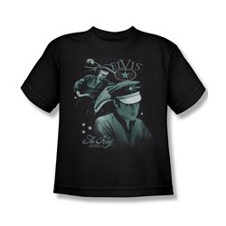 Elvis - Let'S Ride - Big Boys Black S/S T-Shirt For Boys