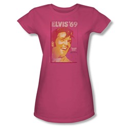 Elvis - Trouble With Girls - Jrs Hot Pink Sheer Cap Slv T For Women