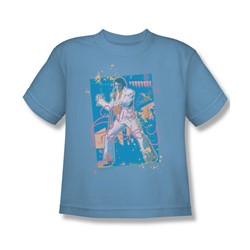 Elvis/Splatter Hawaii - Big Boys Carolina Blue S/S T-Shirt For Boys