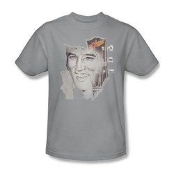 Elvis/Smile 2 - Adult Silver S/S T-Shirt For Men