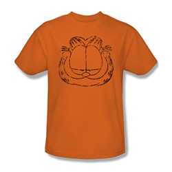 Garfield - Smirking Distressed - Adult Heather S/S T-Shirt For Men