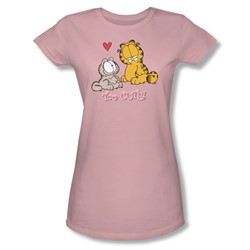 Garfield - Too Cute - Jrs. Pink Sheer Cap Slv. T-Shirt For Women
