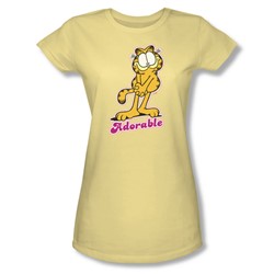 Garfield - Adorable - Jrs. Trans Yellow Sheer Cap Slv. T-Shirt For Women