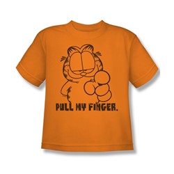 Garfield - Pull My Finger - Big Boys Orange S/S T-Shirt For Boys