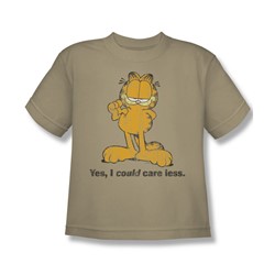 Garfield - Yes I Could Care Less - Big Boys Sand S/S T-Shirt For Boys
