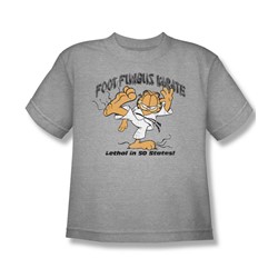 Garfield - Foot Fungus Karate - Big Boys Heather S/S T-Shirt For Boys