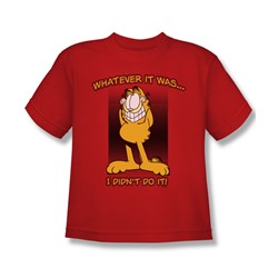 Garfield - I Didn'T Do It - Big Boys Red S/S T-Shirt For Boys
