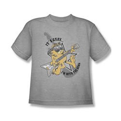 Garfield - G With The Band - Big Boys Heather S/S T-Shirt For Boys