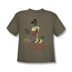 Garfield - Don'T Worry Be Stupid - Big Boys Khaki S/S T-Shirt For Boys