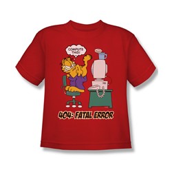 Garfield - Compute This - Big Boys Red S/S T-Shirt For Boys
