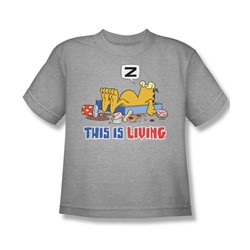 Garfield - This Is Living - Big Boys Heather S/S T-Shirt For Boys