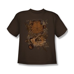 Garfield - Rock Rules - Big Boys Coffee S/S T-Shirt For Boys