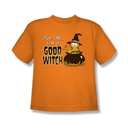 Garfield - Treats Only - Big Boys Orange S/S T-Shirt For Boys