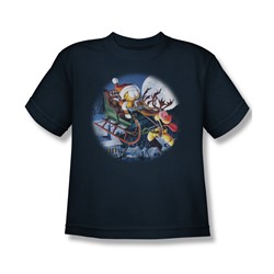 Garfield - Moonlight Ride - Big Boys Navy S/S T-Shirt For Boys