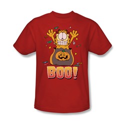 Garfield - Boo! - Adult Red S/S T-Shirt For Men