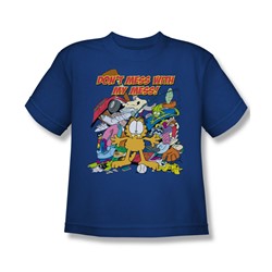 Garfield - My Mess - Big Boys Royal Blue S/S T-Shirt For Boys